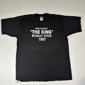 Vintage The King World Tour T-Shirt 1997 Event Security Black Graphic XL BB KING